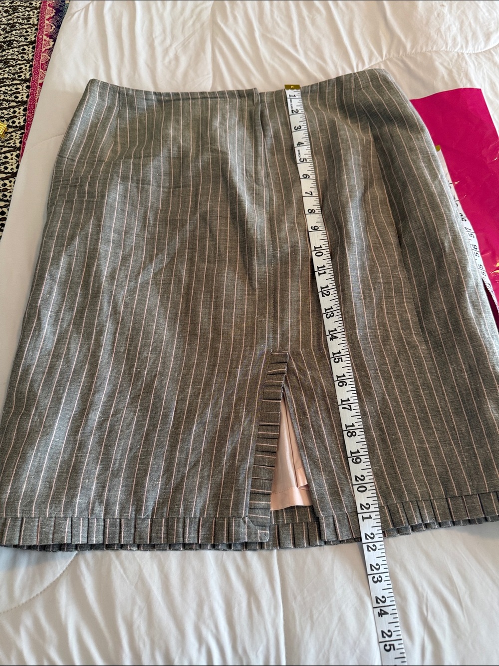 Etcetera Taupe Pinstripe Pencil Skirt - Picture 5 of 6